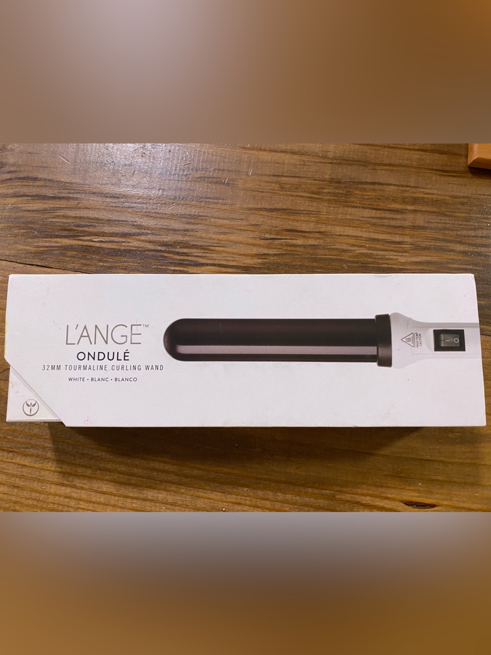 L'ANGE Ondulé 32mm Tourmaline Curling Wand - White New in Open Box